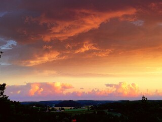 sunset over the city