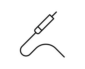 Jack audio input icon, mini jack icon, Jack cable isolated vector icon, single color vector music theme symbol for your design
