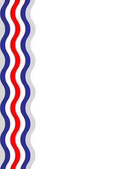 American flag symbols wavy ribbon border with empty space for your text.
