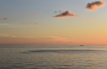 Beautiful sunset over the calm ocean.