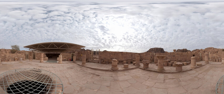 High Resolution 360 Panoramic HDR Images Taken in Petra (Wadi Mousa) and it's most famous historical landmarks, Suitable for AR VR or creating textures for desert environment