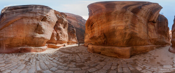 High Resolution 360 Panoramic HDR Images Taken in Petra (Wadi Mousa) and it's most famous historical landmarks, Suitable for AR VR or creating textures for desert environment
