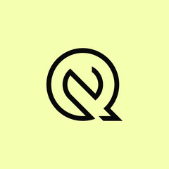 NQ logo. initial letter in line style design