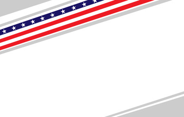 Abstract American flag frame corner with empty space for text.
