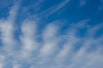 Clouds in the sky in the form of stripes
