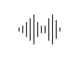 Sound wave icon. Audio signal icon design isolated on white background. Simple illustration of sound wave icon isolated on white background
