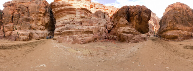 High Resolution 360 Panoramic HDR Images Taken in Petra (Wadi Mousa) and it's most famous historical landmarks, Suitable for AR VR or creating textures for desert environment