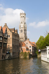 Fototapeta na wymiar Rozenhoedkaai, Historic centre of Bruges, Belgium, Unesco World Heritage Site.
