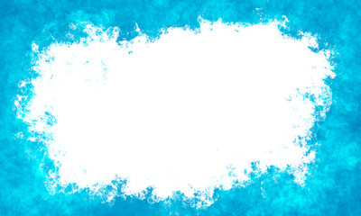 grunge blue frame for decor. universal simple primitive background for the design of invitations, banners, brochures, cards with a place for text in the center.