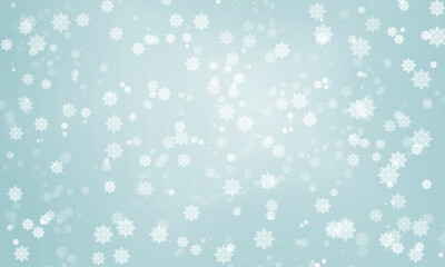 Naklejka na ściany i meble blue simple light winter background with curly snowflakes on a light background. Snowfall. Christmas universal background for cards, invitations, banners, brochures.
