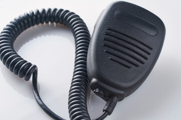 Tangent of radio station on white background. Walkie-talkie or radio transmitter.