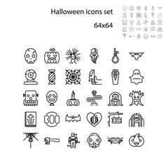 Collection of halloween silhouettes icon. Ghost or Monster. Demon or Satan sign. For celebration, template and decoration