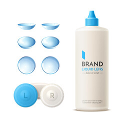 Vector realistic contact lens container mock up