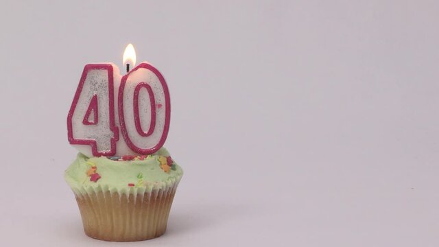 40th Birthday Candle On A Cake