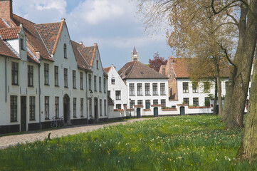 Fototapeta na wymiar Bruges Beguinage Ten Wijngaerde, Historic centre of Bruges, Belgium, Unesco World Heritage Site.