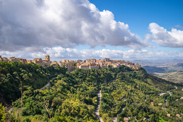 Fototapeta na wymiar Lombardia Castle in the city of Enna in Sicily, Italy