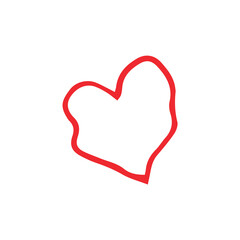 Doodle heart for Valentine's Day. Hand drawn style