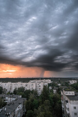 Stormy clouds above the Zhytomyr city, Ukraine.