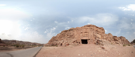 High Resolution 360 Panoramic HDR Images Taken in Petra (Wadi Mousa) and it's most famous historical landmarks, Suitable for AR VR or creating textures for desert environment