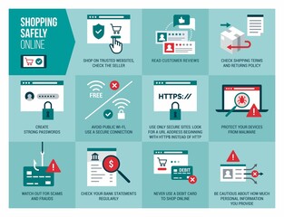 Shopping safely online infographic