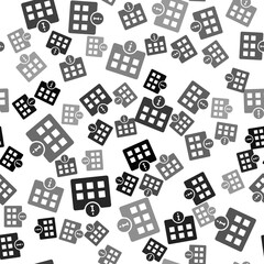 Black Information icon isolated seamless pattern on white background. Vector.