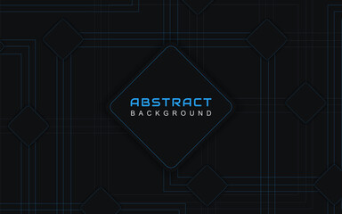 Abstract blue and black shapes overlapping layers on black background. Vector design template for use modern cover poster, web banner, business promotion , card corporate, wallpaper, brochure