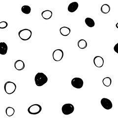 Abstract Black and White Seamless Pattern. Vector Dotted Textured Background.