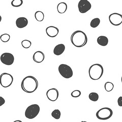 Abstract Black and White Seamless Pattern. Vector Dotted Textured Background.