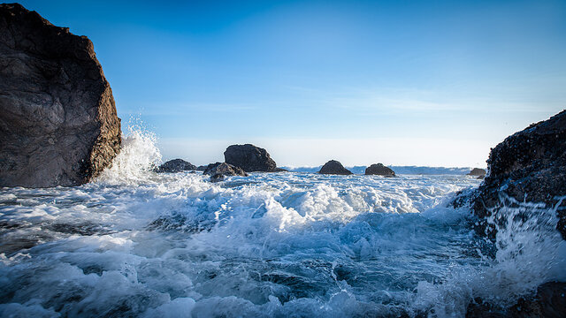 Pacific Coast Breakers, Waves and Stones