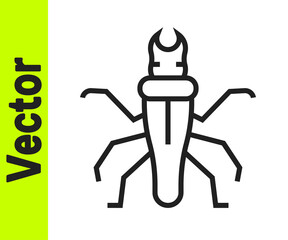 Black line Termite icon isolated on white background. Vector.