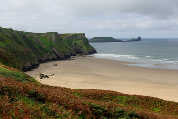 view of the beach (rhossili, wales)
