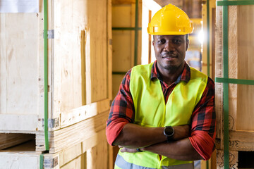 Portrait of Afican Black warehouse worker.