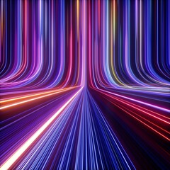 3d render, abstract futuristic neon background, ultra violet rays, speed of light, glowing lines