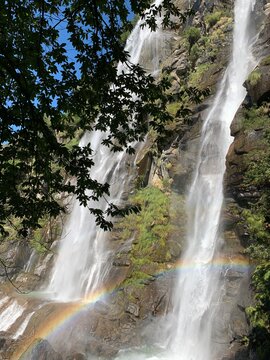 The Acquafragia Waterfalls In Valchiavenna