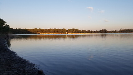 Sunset on the pond of the Bonde, in the south of France
