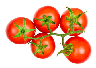 Cherry tomato isolated on white, top view
