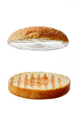 Two pieces of a bun for burger