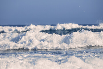 Wave. Water sports activities. Atlantic Ocean