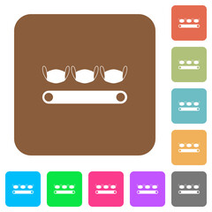 Mask manufacturing rounded square flat icons