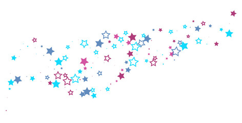 Shooting stars confetti. Multi-colored stars. Holiday background. Abstract texture on a white background. Design element. Vector illustration, EPS 10	