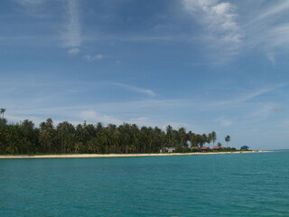 Tropical beach and turquoise sea on banyak island in Aceh province of Indonesia