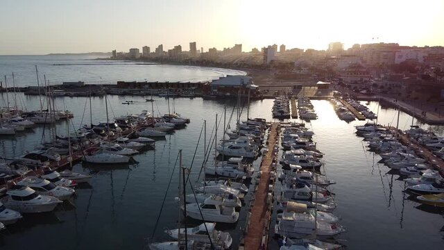 Aerial beautiful footage of nautic port