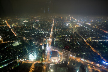 Fototapeta na wymiar City Skyline at Night, Taipei, Taiwan