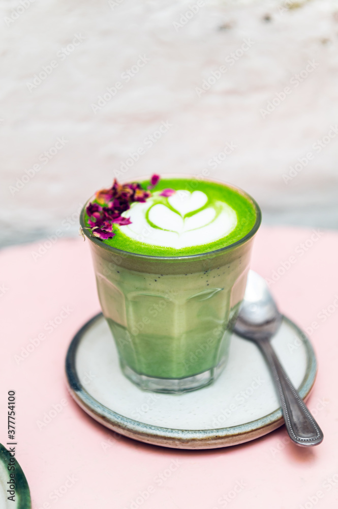 Canvas Prints rose matcha from green tea powder