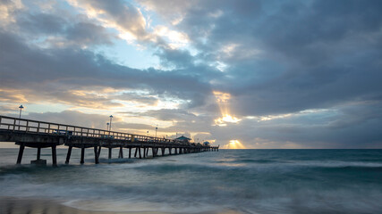 Obraz premium Pompano Beach Pier Broward County Florida by stormy weatcher, Florida