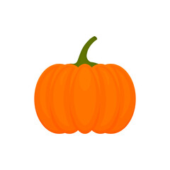 Pumpkin icon in flat style. Isolated object. Pumpkin logo.Vegetable from the farm. Organic food. Vector illustration.