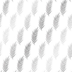 Silver Palm leaves. Tropical background. Vector illustration.