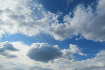 Fototapeta na wymiar Beautiful clouds in blue sky, natural background