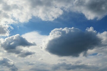 Fototapeta na wymiar Beautiful clouds view in blue sky, natural background 