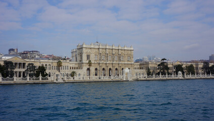 Obraz premium Dolmabahce Palace, view from Bosphorus, Istanbul, Turkey 